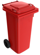 Plastová popelnice 120 litrů, červená - STT120red